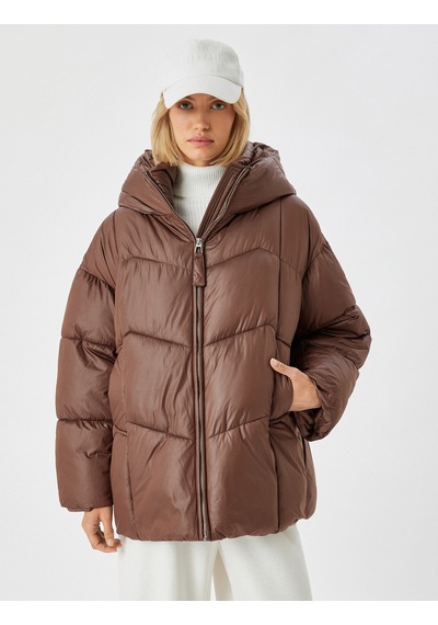 Koton Oversize Şişme Mont Su İtici Kapüşonlu Cepli Fermuarlı Kahverengi 5wak00172ew Kahve Kahverengi Koton Oversize Şişme Mont Su İtici Kapüşonlu Cepli Fermuarlı Kahverengi 5wak00172ew Kahve Kahverengi