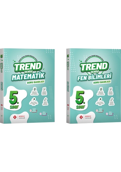Sonuç 2026 5. Sınıf Matematik + Fen Bilimleri Trend Soru Bankası Seti 2 Kitap