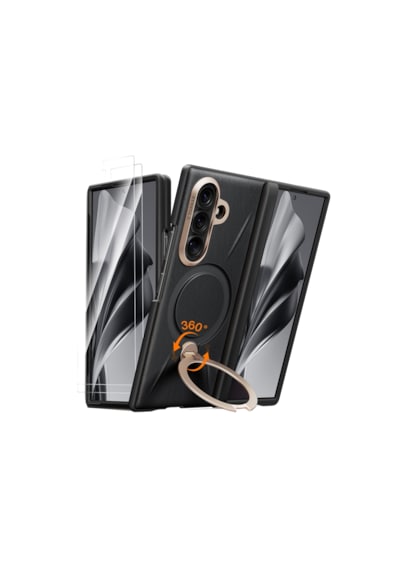 Torras Samsung Galaxy Uyumlu Z Fold 8 Ultra Ostand Q3 Vegskin 2 Adet Ekran Koruyuculu Magsafe Kılıf Siyah