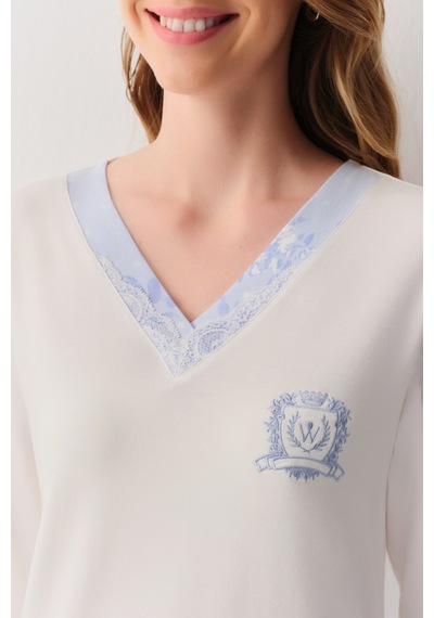 Suwen Giselle Pijama Takımı Sh26263660348 Mavili