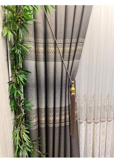 Nivemeshome Samandağ Ft614286 V 2503 Toprak 1/3 Pileli Fon Perde Apm 60x250