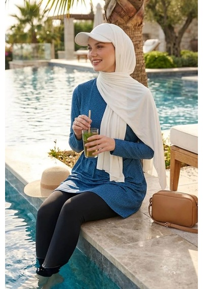 Aldaıyr Şapkalı Boneli Hazır Şal Hijab Sandy Krem