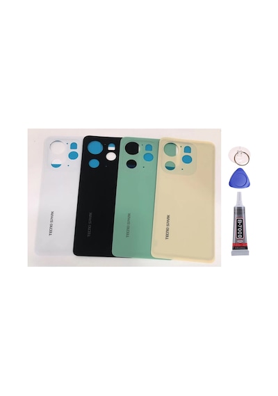 Tecno Spark 20 Pro Yeşil Arka Kapak Batarya Kapağı Pil Kapağı Yapışkan Ve Sökme Aparatıyla Beraber Full Set Yeşil