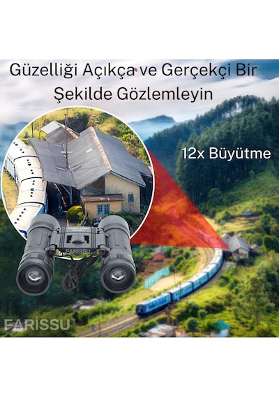 Kl-21 12x30 Dürbün 12x Zoom, 1000m De 100m Görüş, Kompakt Tasarım Siyah