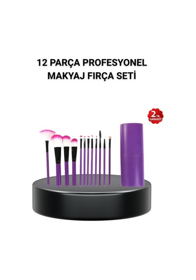 12 Li - 15 - Profesyonel Makyaj Fırça Seti Dökülmeyen Yumuşak Kıllı, - Ece-umay - Ergonomik Tasarım