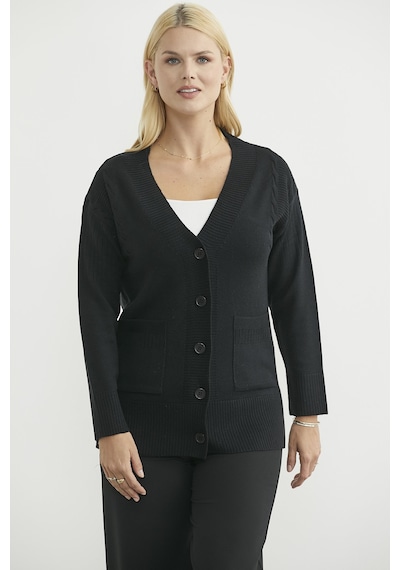 Sementa Oversize Cepli Triko Hırka - Siyah Siyah