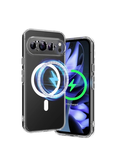 Caseonn Google Pixel 10 Pro Xl Kılıf Magsafe Özellikli Sararmaz Kristal Sert Kapak Şeffaf