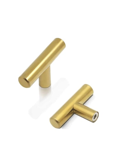 Shopsorkimya Luna T Bar Parlak Gold - Sarı Düğme Kulp
