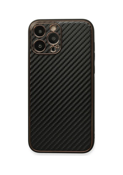 Mey İthalat iPhone Uyumlu 13 Pro Max Kılıf Coco Karbon Silikon - Siyah