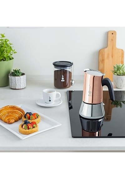 Bialetti - Venus: 4 Cups Ocak Üstü Espresso Pişirici - 170ml - Kahverengi, Gümüş Renk - Paslanmaz Çelik Gövde - Patentli Güvenlik Valfi - Tüm Ocak Türleri İçin Uygundur İndüksiyon Dahil