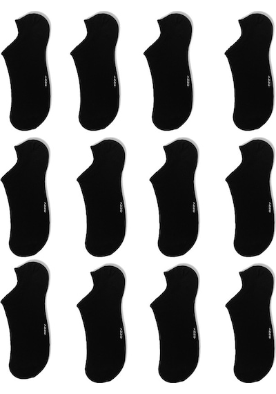 Ozzy Socks 12 Çift Dikişsiz Erkek Siyah Bambu Görünmez Sneaker Çorap Siyah