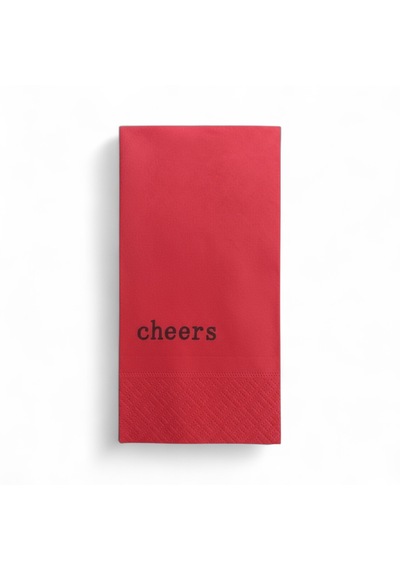 Renkli Peçete Cheers Baskılı Kırmızı 1 Adet