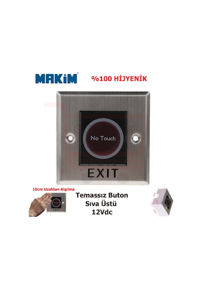 Ms - 411 Bt- 8 Temassız No Touch Kapı Açma Çıkış Butonu