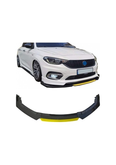 Üniversal Lip Honda Civic FC5 Tip Sarı Detaylı Ön Tampon Eki Kanatlı Lip 4 Parça