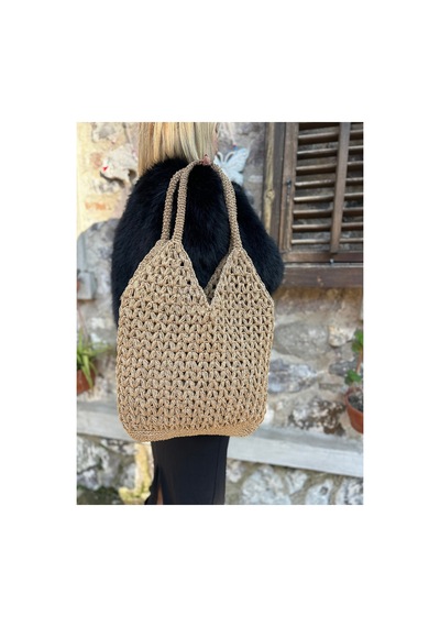 Melonndesign . Bags Hasır El Örgüsü Fıstıklı Çanta