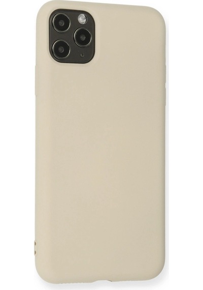 Apple Uyumlu iPhone 11 Pro Max Kılıf Nano İçi Kadife Silikon Bej,
