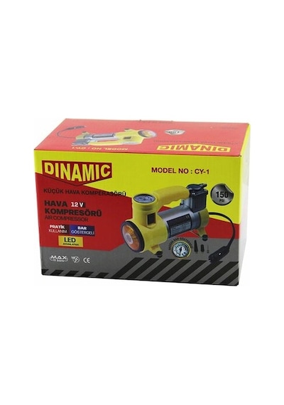 Oto - Araç Hava Kompresörü Kamyon - Otobüs - Dc/12v-13.5v - 15amp - 150psı - Bar Gösterge - Led Aydı