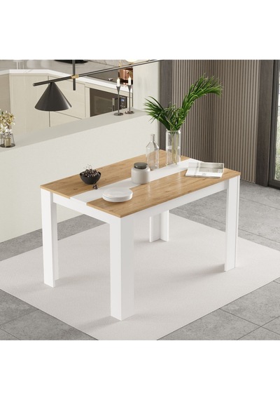Aven Yemek Masası 120x80 Sepet-beyaz Ave21-sw Sepet Ceviz - Beyaz