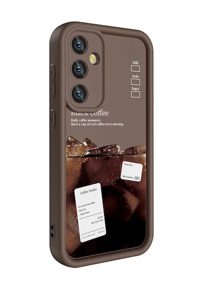 Zore Galaxy S23 Fe Kılıf Kamera Korumalı Baskılı Arka Yüzey Ogaa Klas Kapak - Koyu Kahve