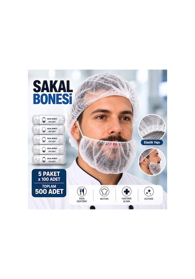 Sakal Bonesi 500 Adet Tela Kumaş - Gıda, Restoran, Mutfak Ve İşletmeler İçin
