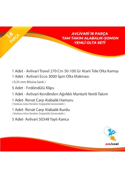 Avlivari Travel 270 Cm 50-100 Gr Olta Kamışı - Avlivari Ecco 3000 Spin Olta Makinası Tam Takım Kıyı Profesyonel Alabalık-somon Olta Seti-9630