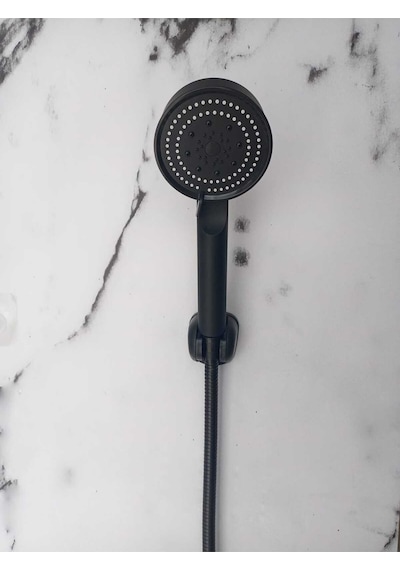Yapışkanlı Kancalı 2 Adet Banyo Rafı Duş Başlığı Duş Seti Siyah