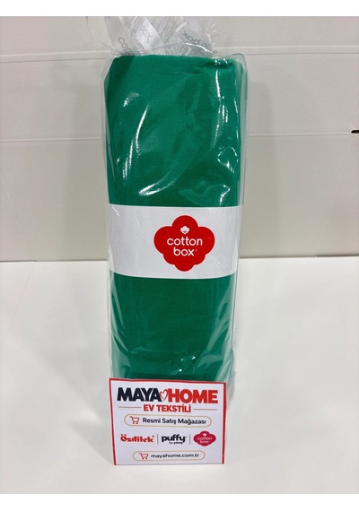 Cotton Box Koyu Yeşil Çift Kişilik Lastikli Çarşaf Seti 160x200+30 Çok Renkli