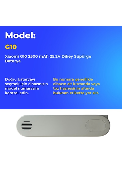 Xiaomi G10 2500 Mah 25.2v Dikey Süpürge Batarya