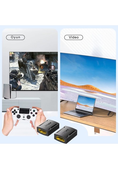 Polham 4k 60hz Altın Kaplama Hdmı Adaptörü 2 Hdmı Kablosunu Bağlar Dayanıklı & Yüksek Performans