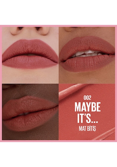 Maybelline New York Serum Etkili Hyalüronik Asit Ve Besleyici Yağ İçeren Matte Ruj 002 Maybe It's
