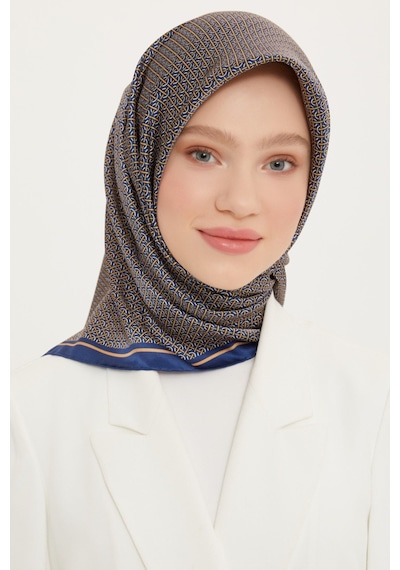 Armine İpek Eşarp 8733d Sura Nostalji Lacivert
