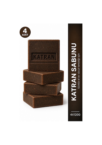Çam Katranı Sabunu 4'lü Paket 480 gr Zeytinyağlı Gliserinli Katı Sabun