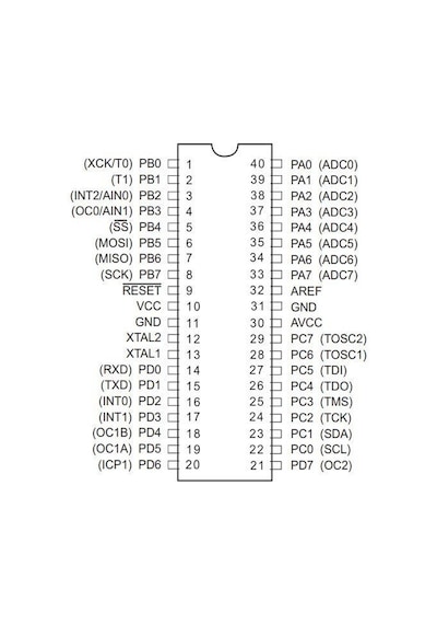 Atmega16-16Pu Dıp-40 16Mhz Mikrodenetleyici