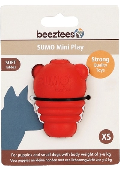 Beeztees Sumo Mini Dental Ödül Hazneli Kauçuk Köpek Oyuncağı Xsmall Kırmızı 4.5 Cm
