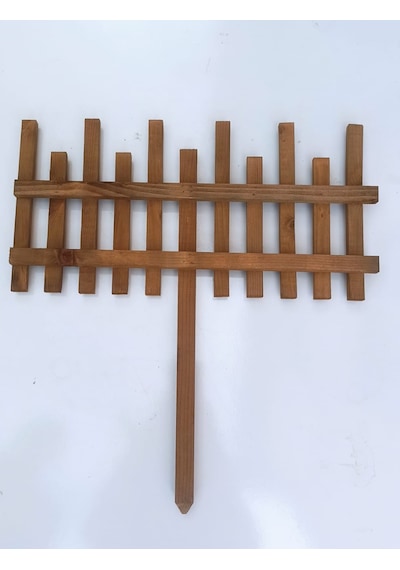 Dekoratif Doğal Ahşap Bahçe Çiti Kazıklı 20x50cm Kahverengi Emprenye