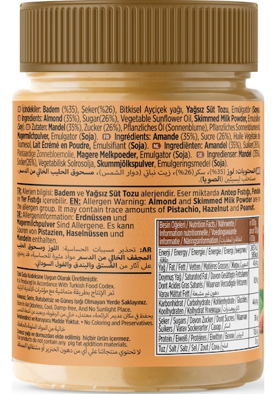 Badem Kreması 320 Gr - %35 Badem İçeren Sürülebilir Kahvaltılık