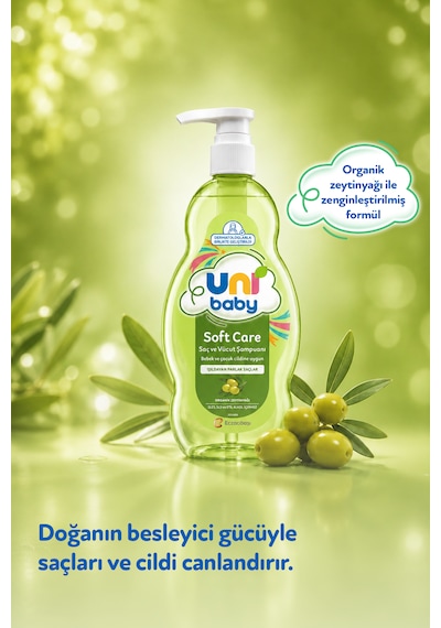 Uni Baby Soft Care Organik Zeytinyağlı Saç ve Vücut Şampuanı 700 Ml 3'lü