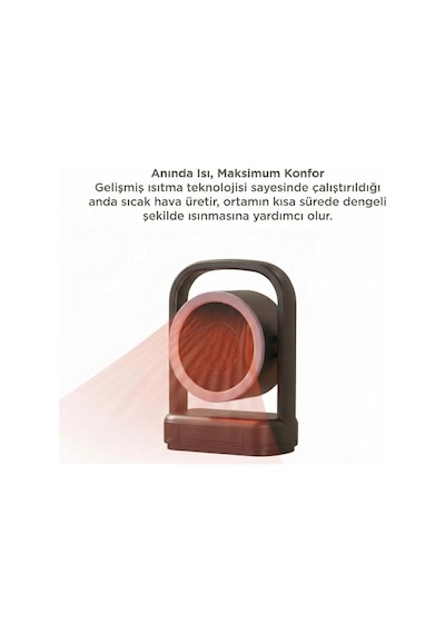Mini Isıtıcı Fan Taşınabilir Sessiz Hızlı Isıtma 500w Kompakt Isıtıcı