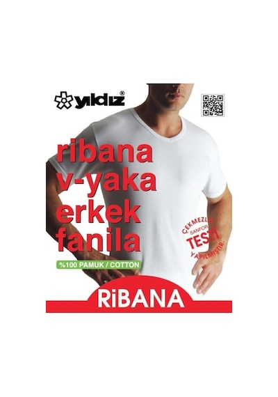 Yıldız Erkek Ribana V Yaka Body Atlet - 3 Adet