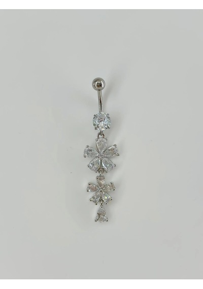 Çiçek Detaylı Sallantılı Göbek Piercing - Pg0054 Diğer