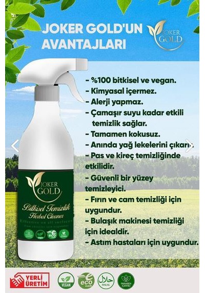 Joker Gold %100 Bitkisel Çok Amaçlı Çocuk&bebek Ürünleri Temizleyici 1 Lt