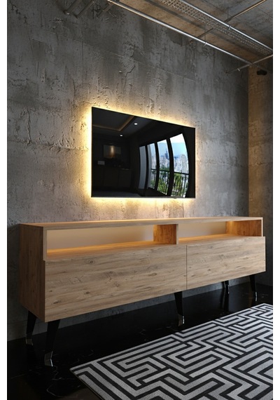 Resital Ledli Tv Sehpası - Led Işıklı - Çam - W9016-6 Atlantikçam