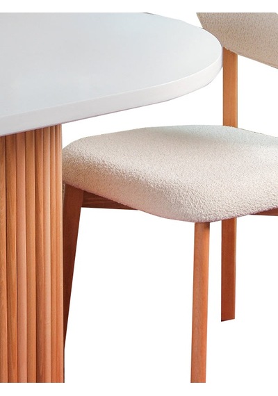Marsilya İskandinav Natural Ahşap Masa Sandalye Takımı 90x130 Natural