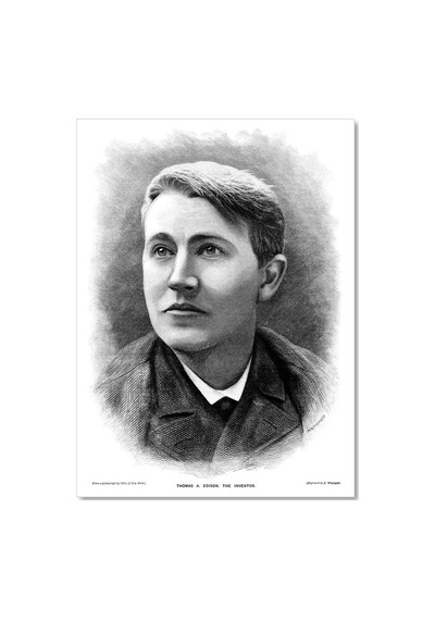 Cakasepetim Amerikalı Mucit Ve İşadamı Thomas Alva Edison Portresi Ahşap Mdf Tablo