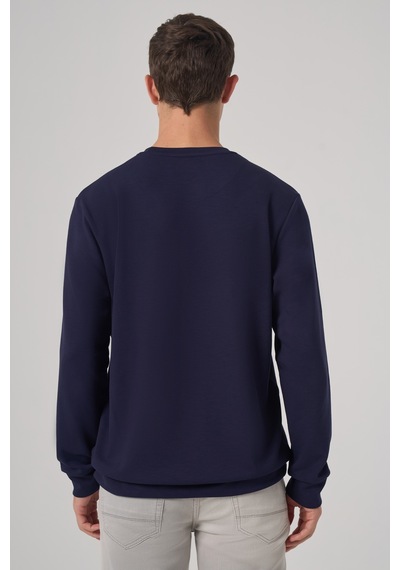 Morven Erkek Lacivert Trend Baskılı Bisiklet Yaka Sweatshirt 26ks063007200 Lacivert