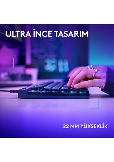 Logitech G515 Tkl Kablolu Düşük Profilli Rgb Aydınlatmalı Ingilizce Oyun Klavyesi, Siyah