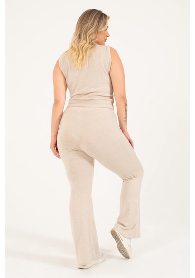 Myline Basic Kolsuz Triko Top-bej Bej