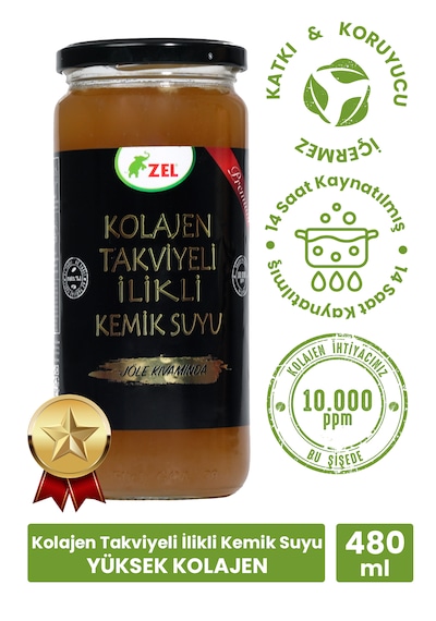 Zel İlikli Kemik Suyu Kolajen Takviyeli 480 Ml 3 Adet