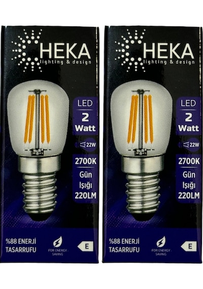 Heka 2w 22w 2700k Sarı Işık E14 Duylu Led Rustik Ampul 2 Adet