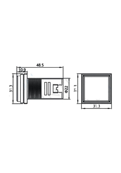 Ad22-22vas 22mm Dijital Volt-ampermetre Kare Beyaz